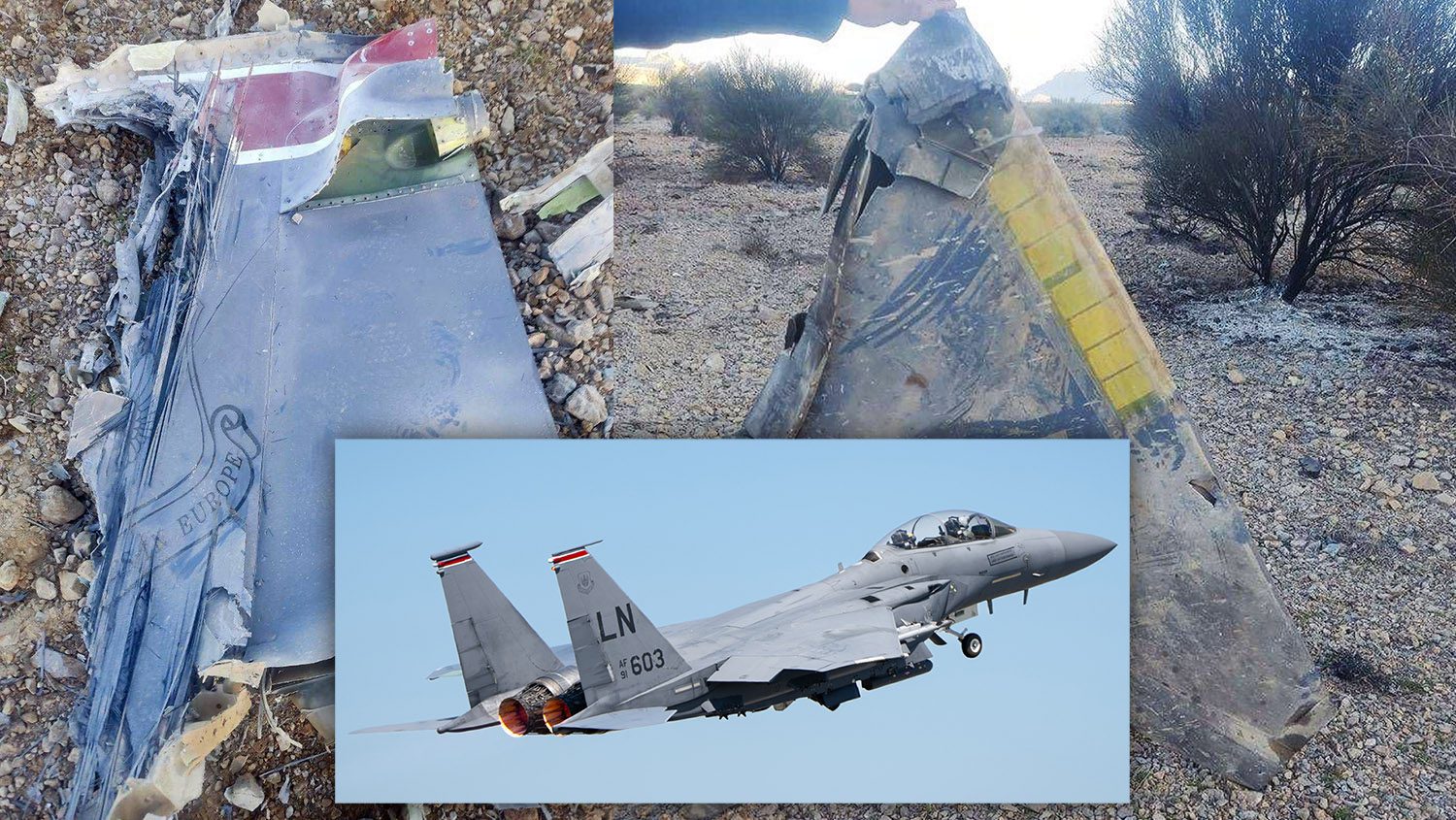 F-15E wreckage in Iran - US fighter jet shot down