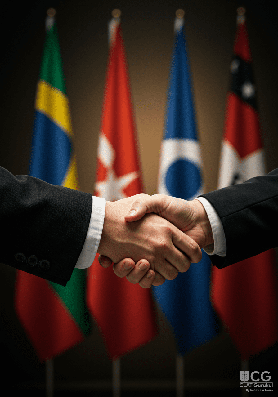 India-New Zealand FTA diplomatic handshake