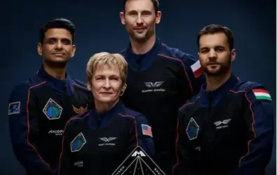 Axiom Mission 4 crew members including Indian astronaut Shubhanshu Shukla