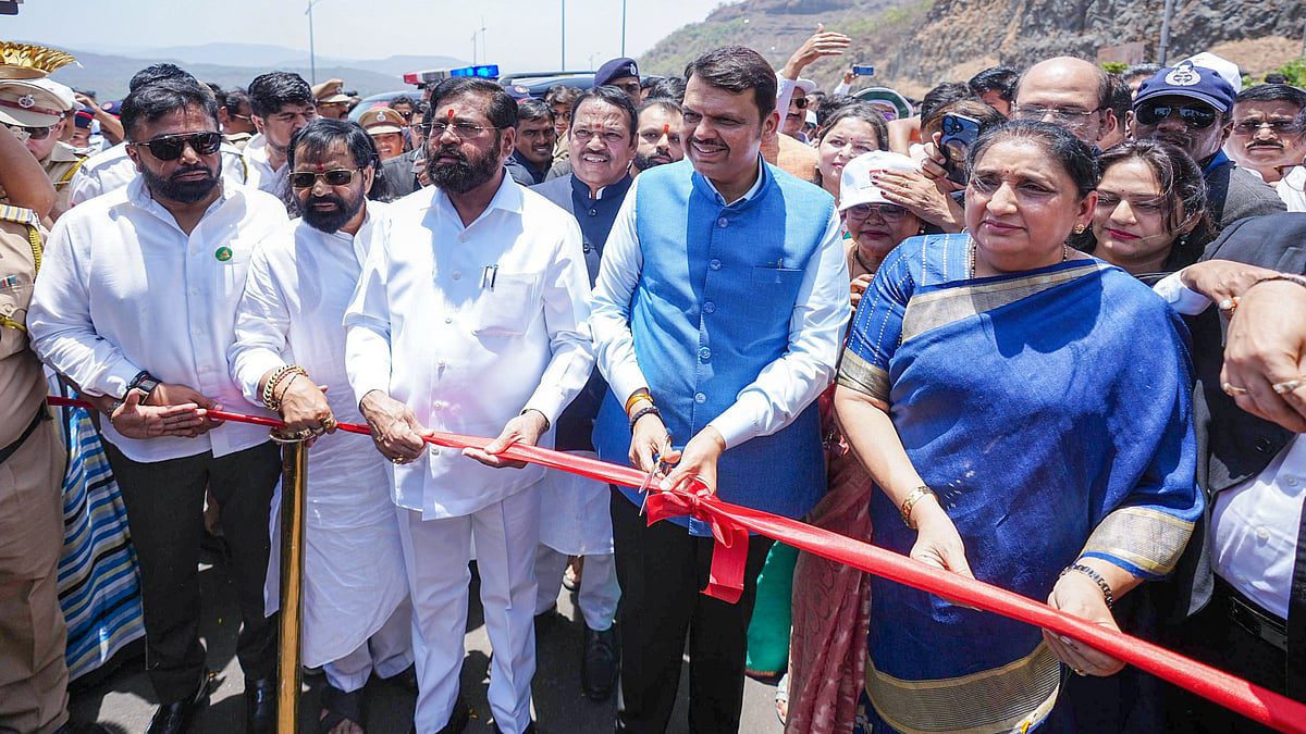 Wide highway tunnel through Western Ghats representing the Mumbai Pune Expressway Missing Link project